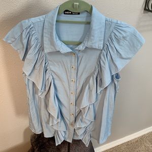 Shein ruffle blouse